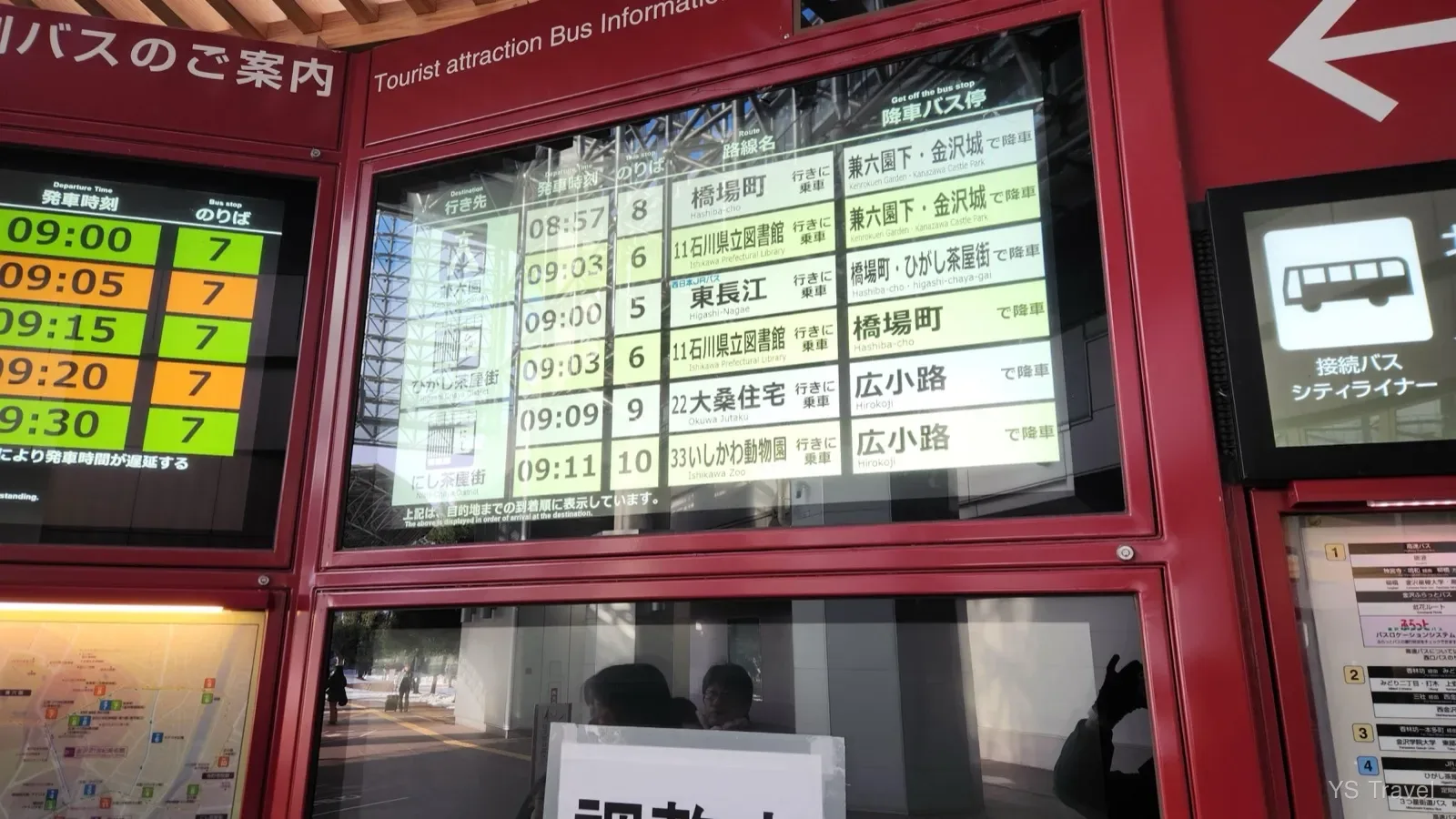 時刻表的右方都會寫上前往的景點,非常貼心