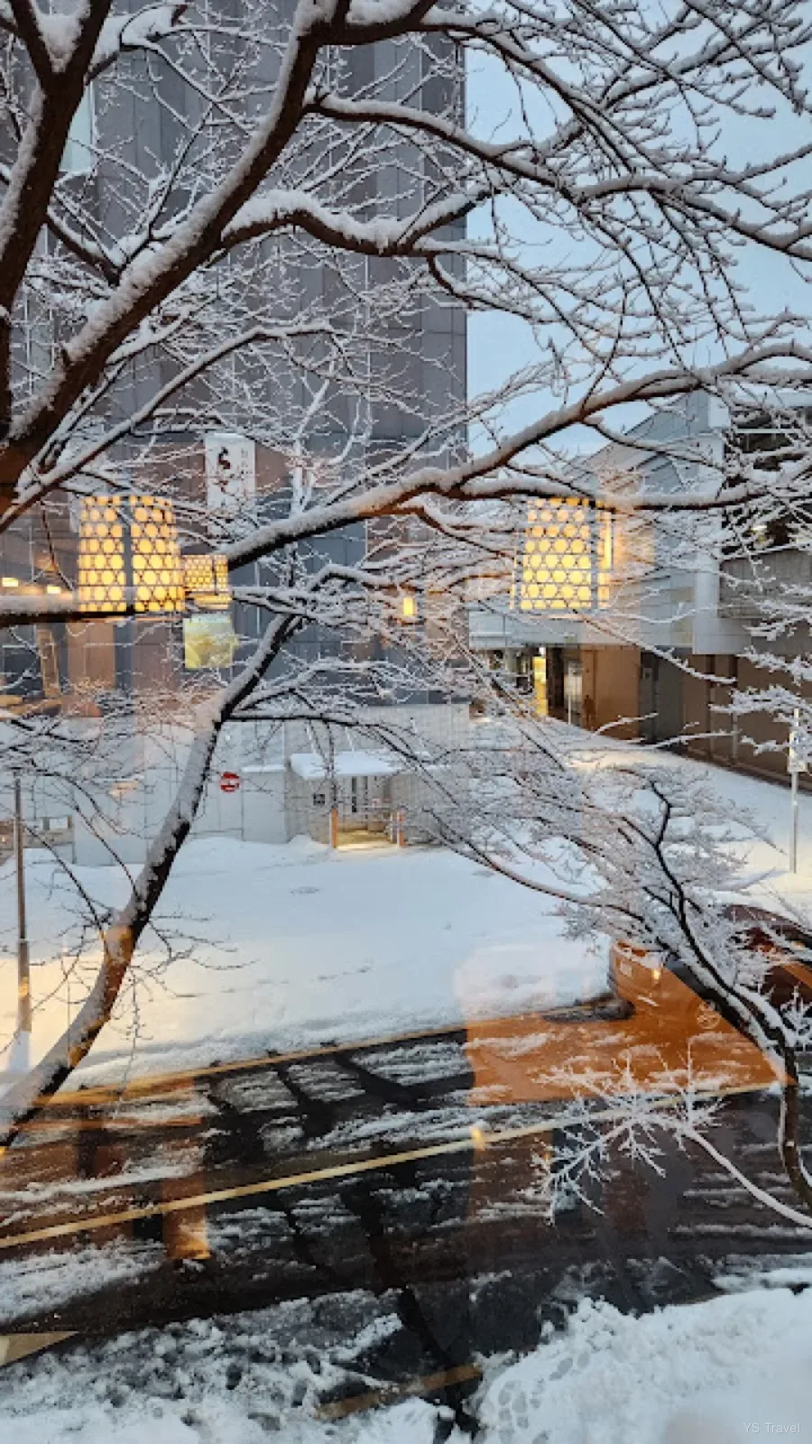 選了靠窗的座位,搭配雪景非常享受
