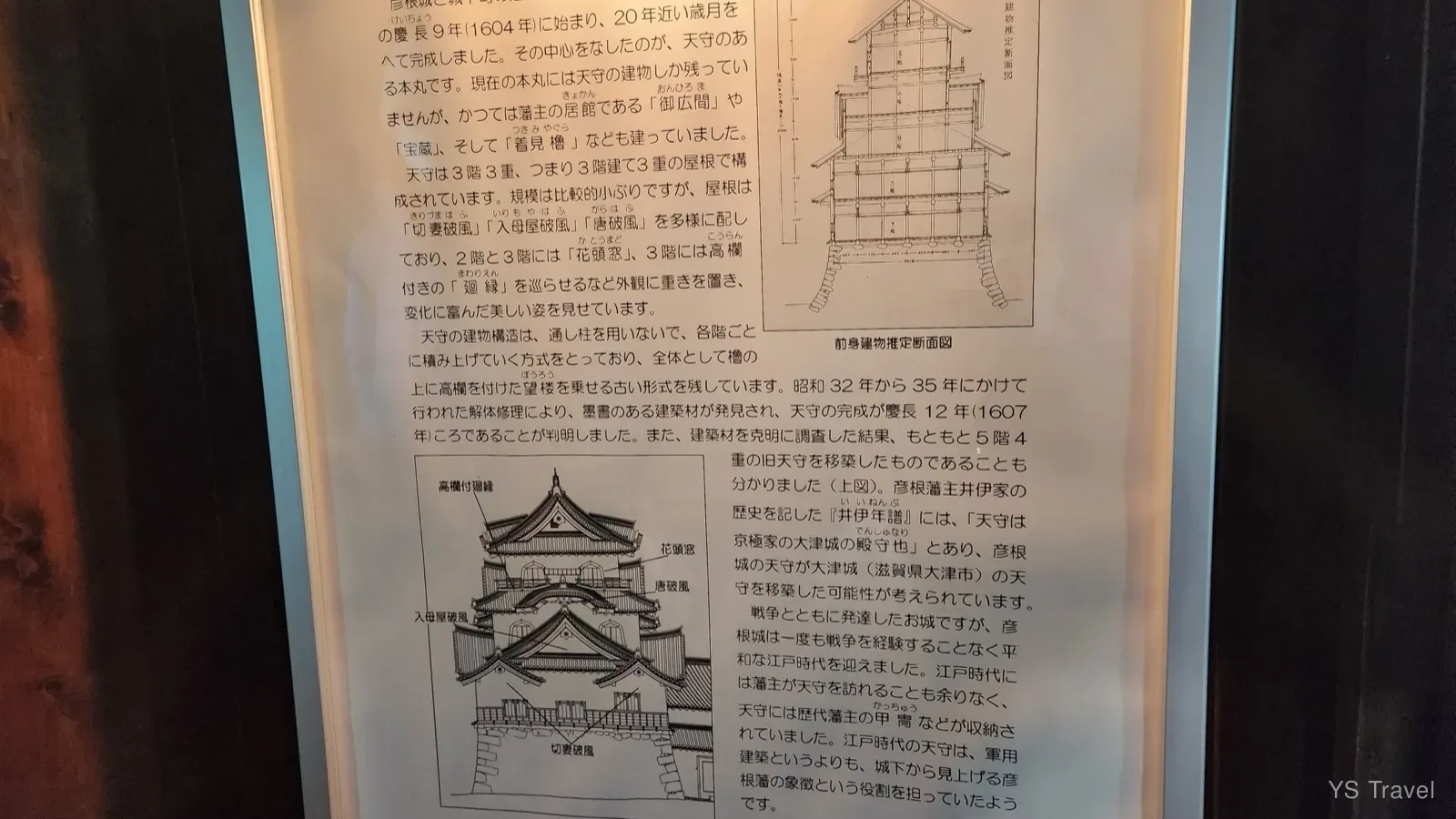 內部有詳細介紹著彥根城的設計細節